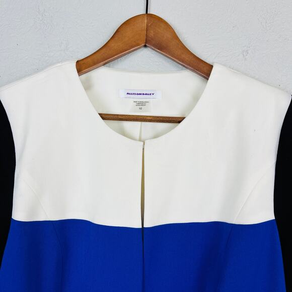 NEW! Alison Daley Open Front Blazer Jacket Career Colorblock - 10 - Picture 2 of 4